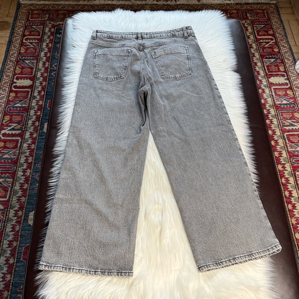 Zara Gray Wide Leg High Rise Jeans - Picture 6 of 7